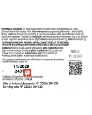 Aceto Balsamico di Modena IGP 1 goccia 250ml