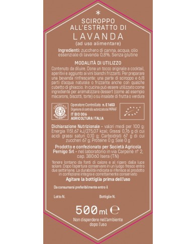 ACQUA DELLE STELLE - Sciroppo all'estratto di Lavanda - 500ml