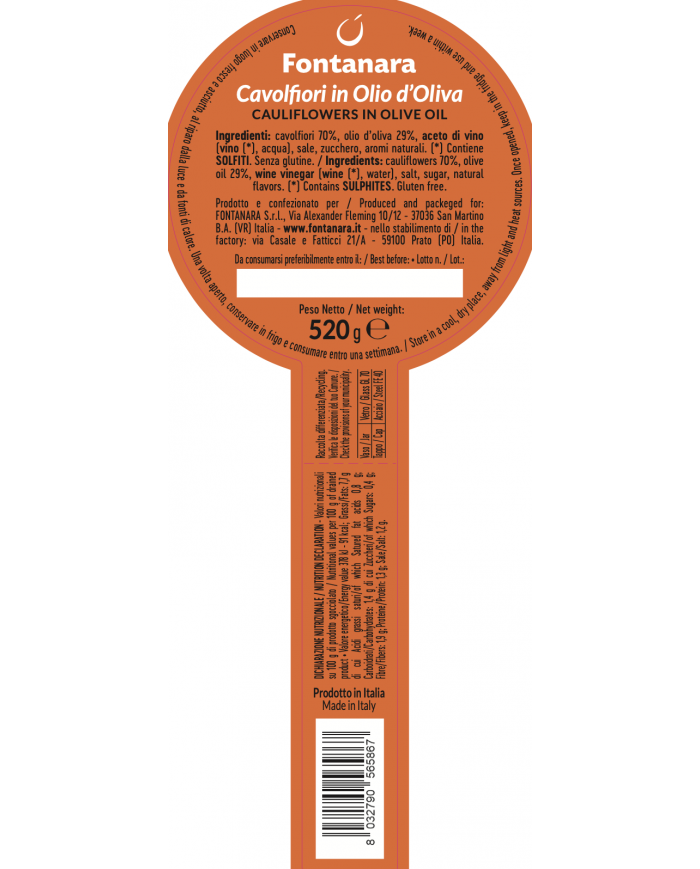 Cauliflower in olive oil 520g