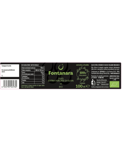 Olio Extra Vergine di Oliva Bio 100ml