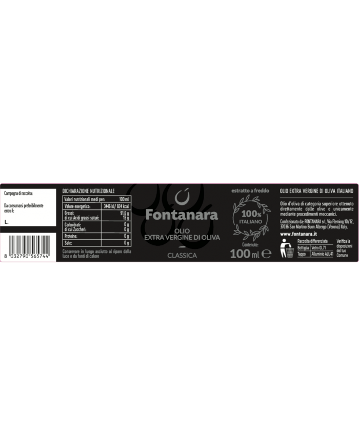 Olio Extra Vergine di Oliva Classica 100ml