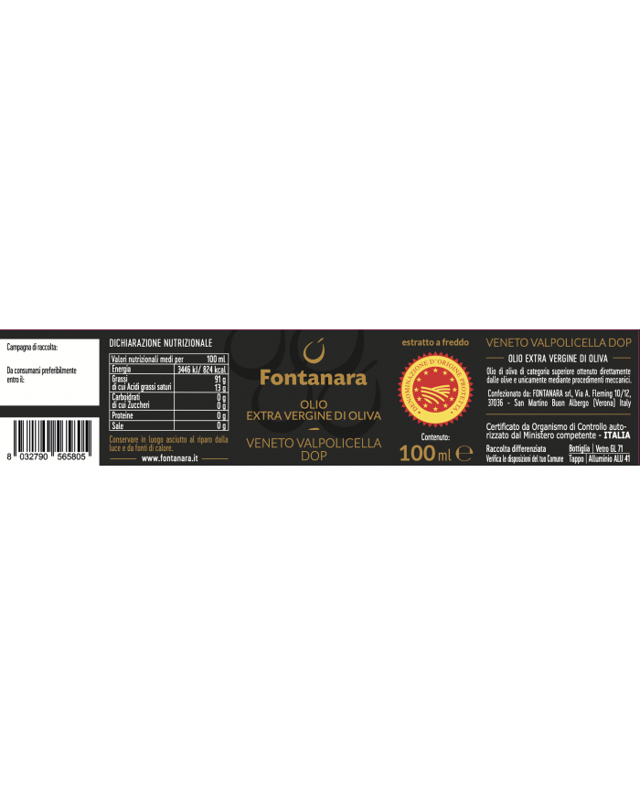 Olio Extra Vergine di Oliva Valpolicella 100ml
