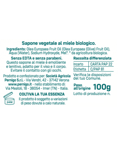 Sapone con Olio Extra Vergine e Miele PERNIGO