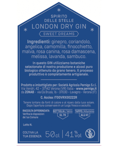 SPIRITO DELLE STELLE - London dry GIN Sweet Dreams