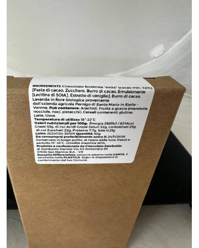 Tavoletta di cioccolato alla lavanda 50gr