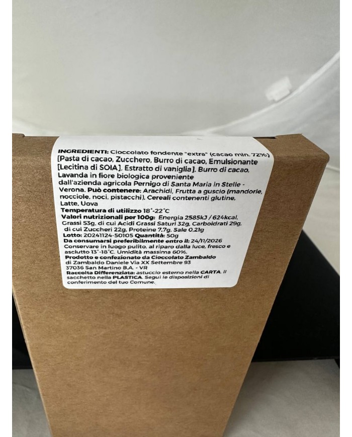 Lavendel-Schokoladentafel 50 gr