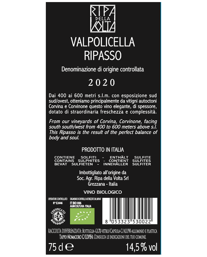 Valpolicella Ripasso DOC 2020 Ripa Della Volta