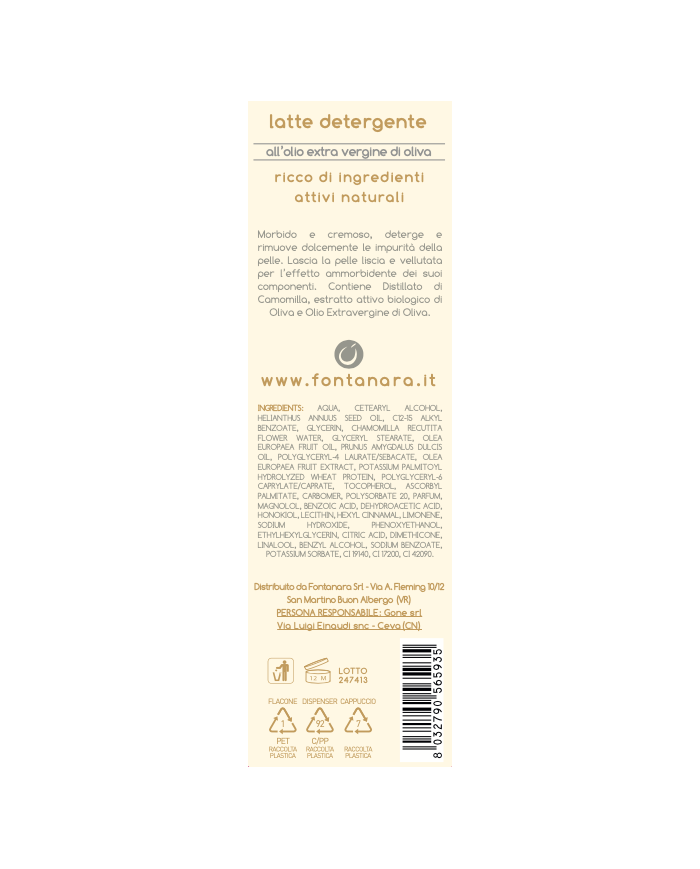 Latte Detergente olio Evo 200ml